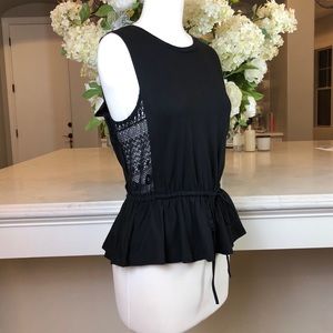 NWT BCBG Black with Lace Side Tunic